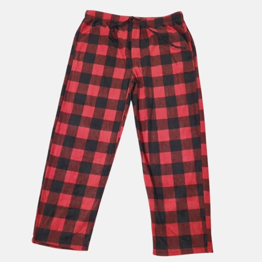 NWOT-DG Hill Mens Fleece Buffalo Print Pajama Lounge Pants (L)
